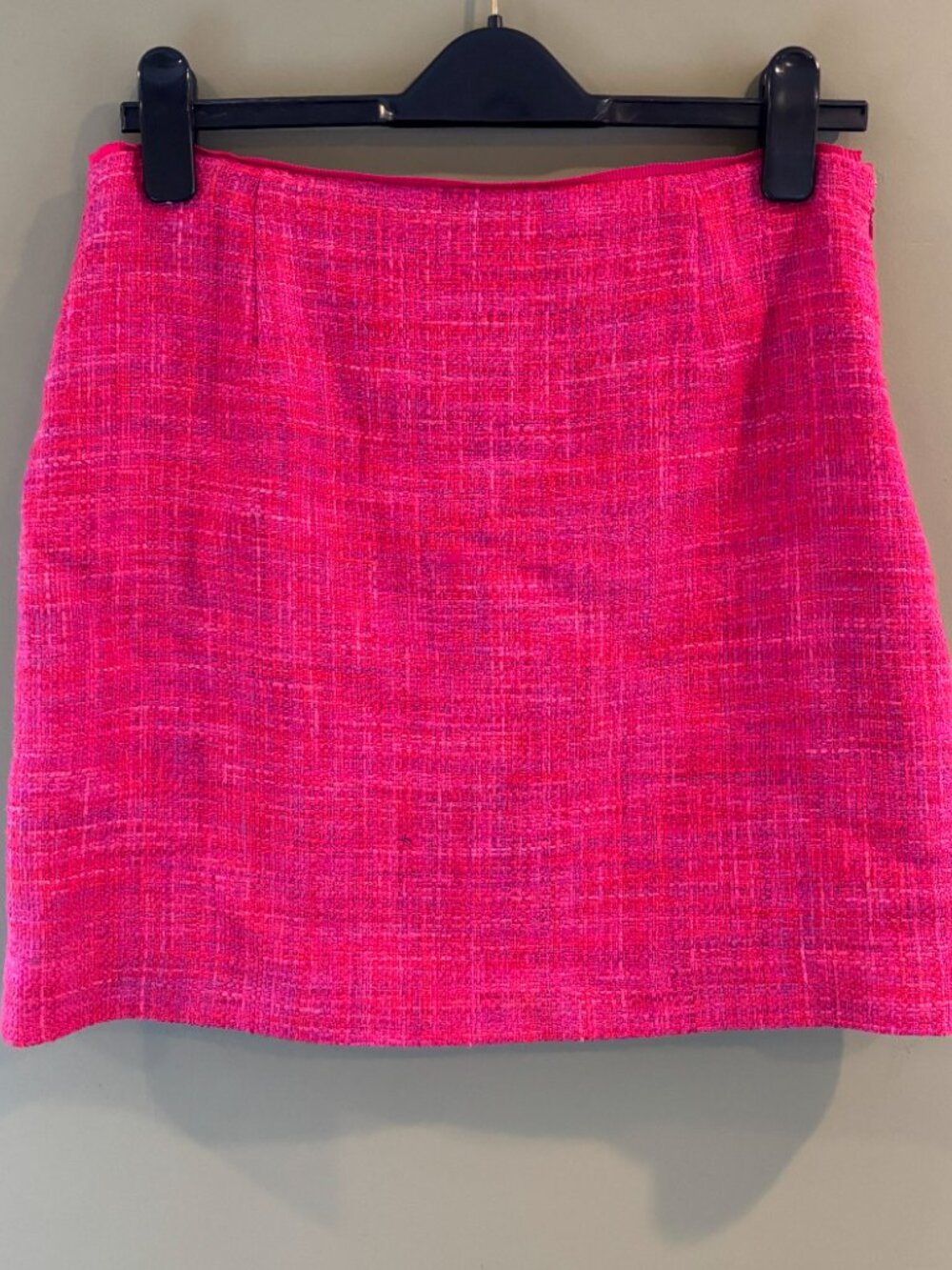 Elie Tahari Pink Tweed Mini Skirt Size 10 Multi Magenta Knit Textured